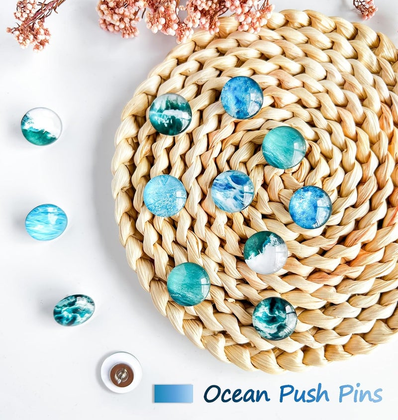 Tandarui Ocean Decorative Push Pins, Thumb Tacks for Bulletin Board, Bulletin Board Decorations,Photos Wall Maps,Cute Thumbtack for Desk Accessories,Classroom Decor, Office Decor and Home(Ocean-24) - Image 3